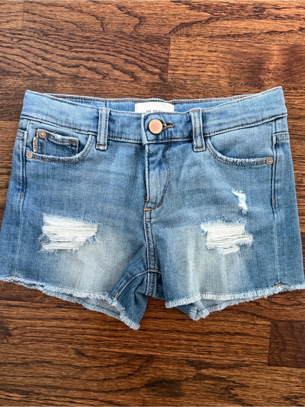 DL1961 Lucy - Light Blue Distressed Denim Shorts